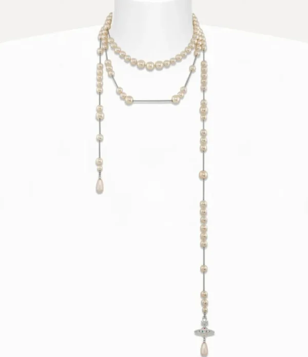 Women Vivienne Westwood Necklaces-Broken Pearl Necklace