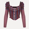 Women Vivienne Westwood Knitwear-Broken Stitch Corset Cardi