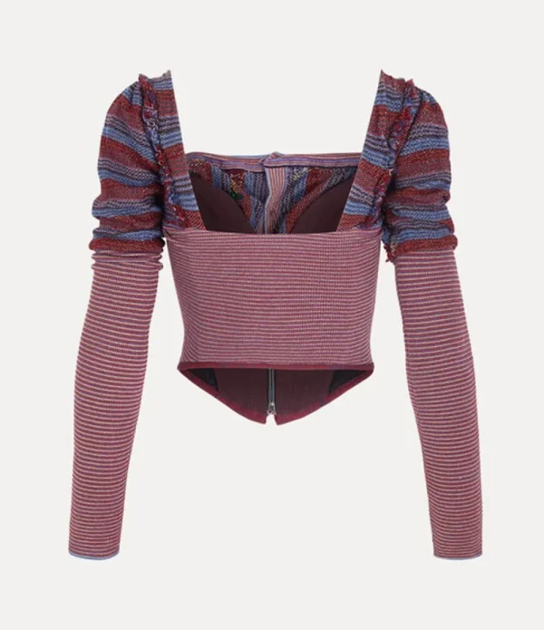 Women Vivienne Westwood Knitwear-Broken Stitch Corset Cardi