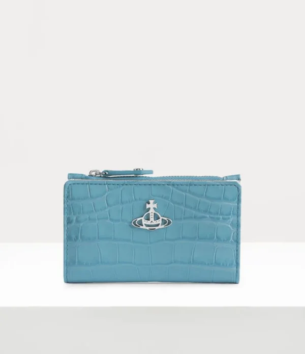 Men Vivienne Westwood Wallets-Crocodile Slim Flap Card Holder