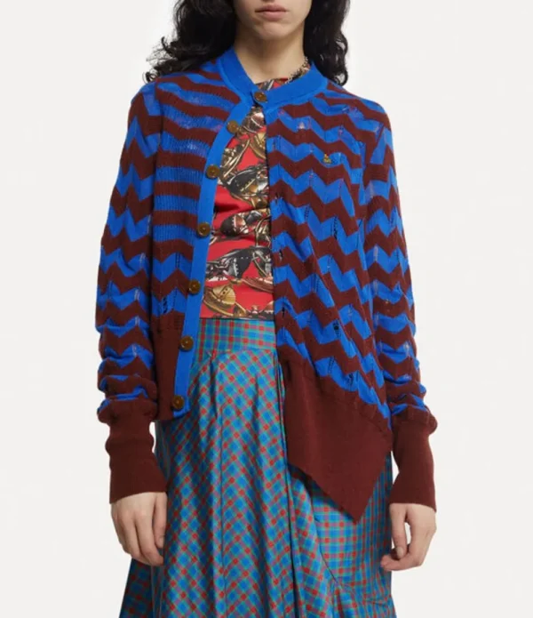 Women Vivienne Westwood Knitwear-Drunken Chevron Cardi