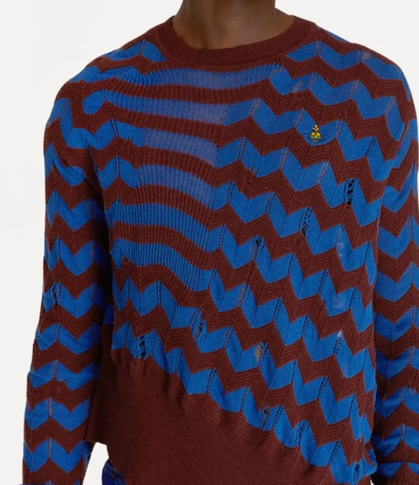 Men Vivienne Westwood Knitwear And Sweatshirts-Drunken Chevron Jumper