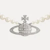 Men Vivienne Westwood Necklaces-Man. Bas Relief Pearl Necklace