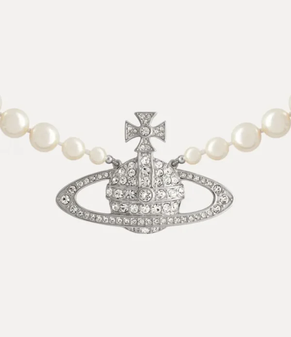 Men Vivienne Westwood Necklaces-Man. Bas Relief Pearl Necklace