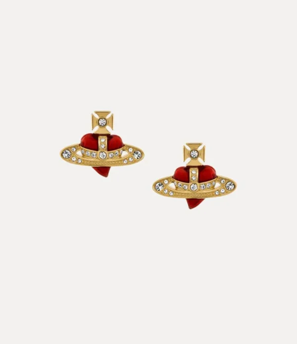 Women Vivienne Westwood Earrings-New Diamante Heart Earrings