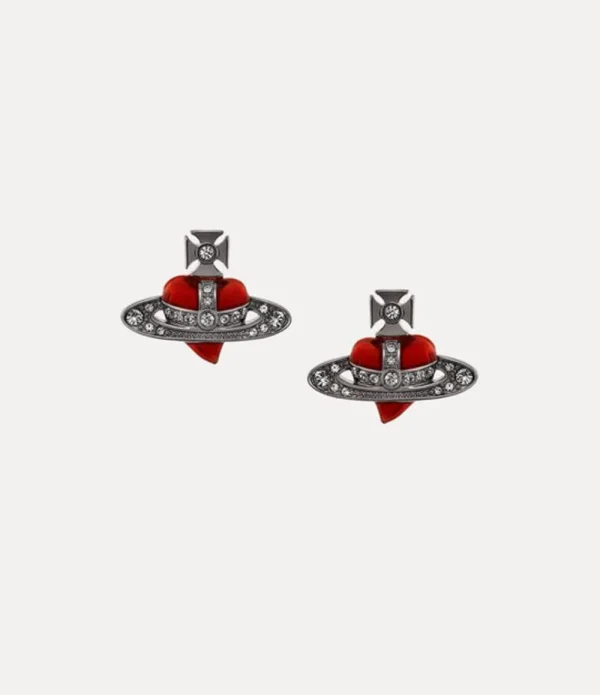 Women Vivienne Westwood Earrings-New Diamante Heart Earrings