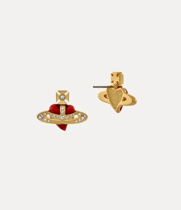 Women Vivienne Westwood Earrings-New Diamante Heart Earrings