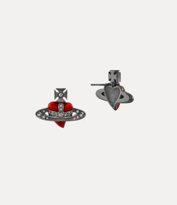 Women Vivienne Westwood Earrings-New Diamante Heart Earrings