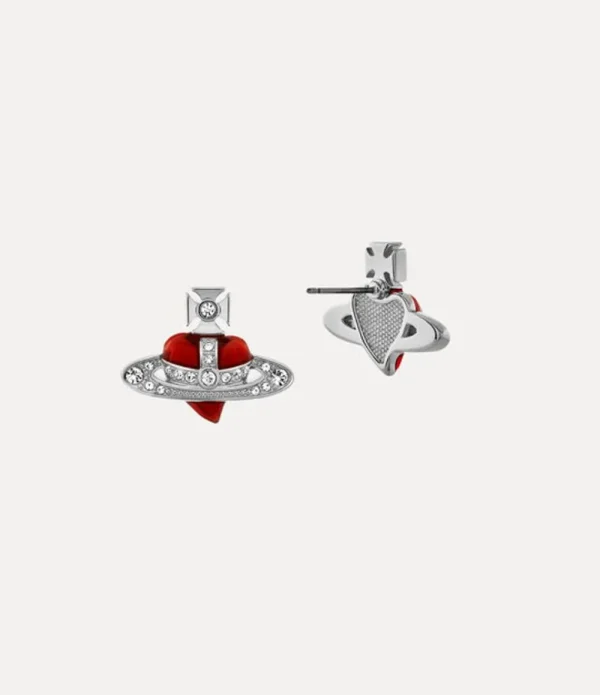 Women Vivienne Westwood Earrings-New Diamante Heart Earrings