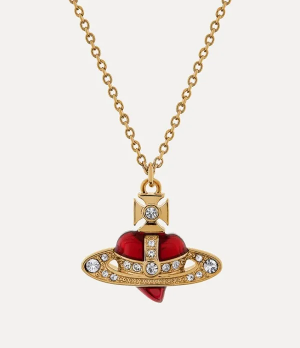 Men Vivienne Westwood Necklaces-New Diamante Heart Pendant