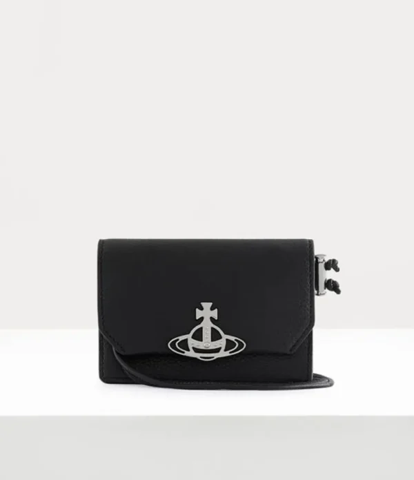 Men Vivienne Westwood Wallets-Re-Vegan Grain Card Holder Strap
