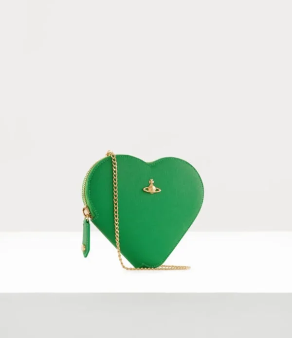 Women Vivienne Westwood Wallets And Purses-Saffiano Biogreen Heart Crossbody