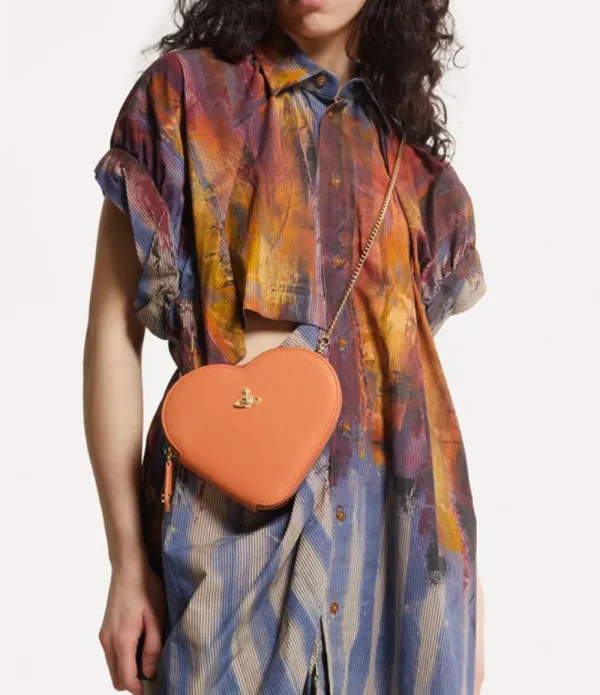 Women Vivienne Westwood Wallets And Purses-Saffiano Biogreen Heart Crossbody