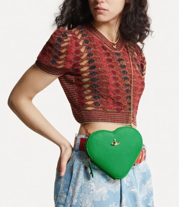 Women Vivienne Westwood Wallets And Purses-Saffiano Biogreen Heart Crossbody