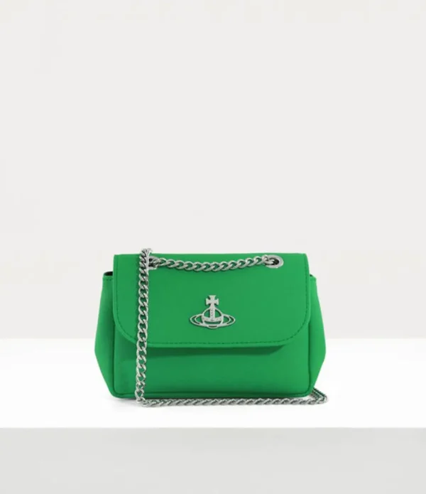 Women Vivienne Westwood Wallets And Purses-Saffiano Biogreen Small Purse With Chain
