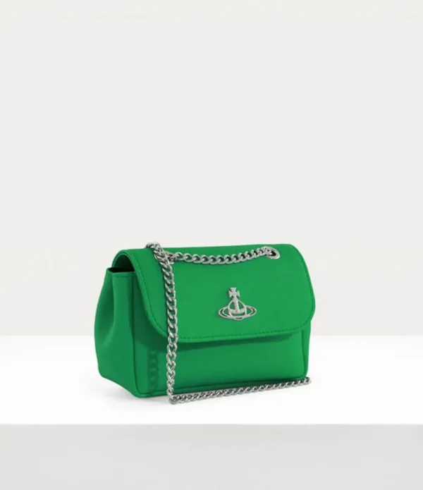 Women Vivienne Westwood Wallets And Purses-Saffiano Biogreen Small Purse With Chain