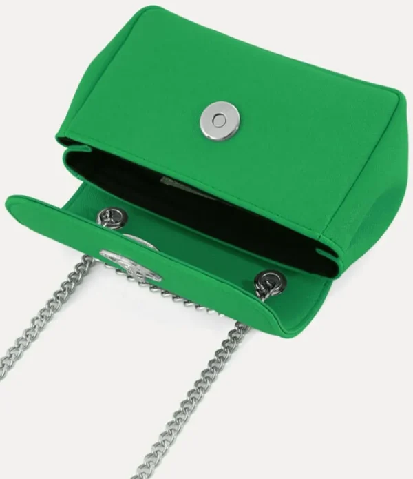Women Vivienne Westwood Wallets And Purses-Saffiano Biogreen Small Purse With Chain